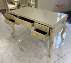 BÀN LÀM VIỆC LÃNH ĐẠO TÂN CỔ ĐIỂN DÁT VÀNG CAO CẤP