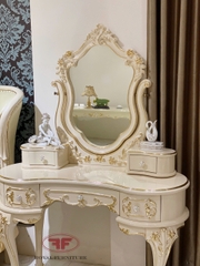 BÀN TRANG ĐIỂM DÁT VÀNG TÂN CỔ ĐIỂN TRẮNG KEM SANG TRỌNG 805B