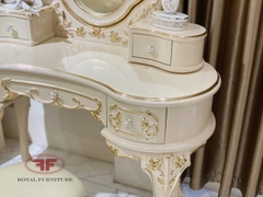 BÀN TRANG ĐIỂM DÁT VÀNG TÂN CỔ ĐIỂN TRẮNG KEM SANG TRỌNG 805B