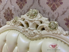 GIƯỜNG NGỦ 1M8 ĐẸP TÂN CỔ ĐIỂN GỖ TỰ NHIÊN SAINA WHITE 882B