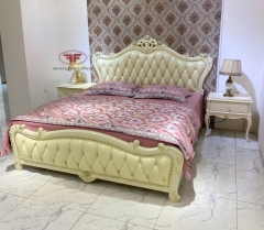 GIƯỜNG NGỦ 1M8 ĐẸP TÂN CỔ ĐIỂN GỖ TỰ NHIÊN SAINA WHITE 882B