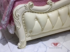 GIƯỜNG NGỦ 1M8 ĐẸP TÂN CỔ ĐIỂN GỖ TỰ NHIÊN SAINA WHITE 882B