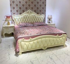 GIƯỜNG NGỦ 1M8 ĐẸP TÂN CỔ ĐIỂN GỖ TỰ NHIÊN SAINA WHITE 882B