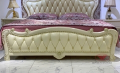 GIƯỜNG NGỦ 1M8 ĐẸP TÂN CỔ ĐIỂN GỖ TỰ NHIÊN SAINA WHITE 882B