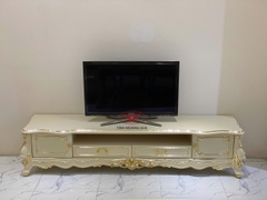 KỆ TIVI DÁT VÀNG TÂN CỔ ĐIỂN GỖ TỰ NHIÊN NHẬP KHẨU