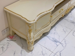 KỆ TIVI DÁT VÀNG TÂN CỔ ĐIỂN GỖ TỰ NHIÊN NHẬP KHẨU
