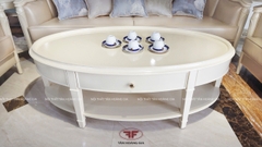 BÀN TRÀ CONG 2 NGĂN KÉO TRẮNG KEM HIỆN ĐẠI LUXURY 8809