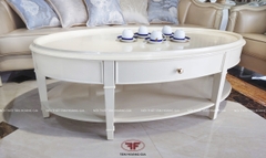 BÀN TRÀ CONG 2 NGĂN KÉO TRẮNG KEM HIỆN ĐẠI LUXURY 8809