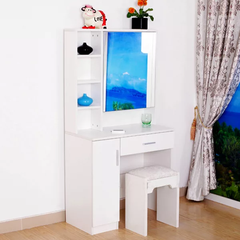 Bàn trang điểm liền giá gỗ BTD-018