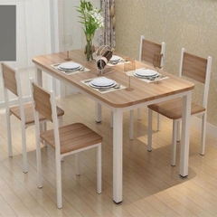 Bàn ghế ăn chân sắt mặt gỗ BA-002