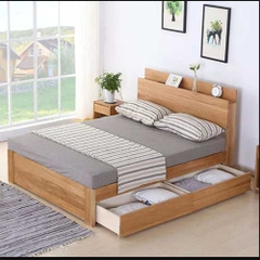 Giường ngủ hiện đại gỗ sồi tự nhiên G500