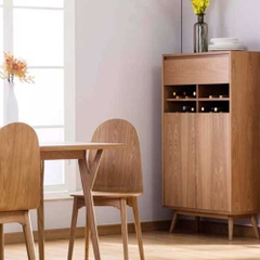 Tủ rượu nhỏ gọn, hiện đại gỗ sồi tự nhiên TR-011