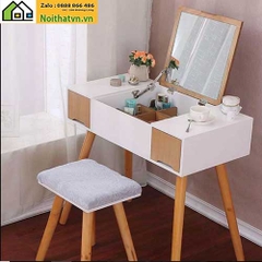 bàn trang điểm chân gỗ sồi BTD-151