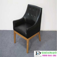 Ghế sofa gỗ tự nhiên bọc da cao cấp GHC-008