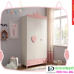 Tủ quần áo bé gái bằng gỗ công nghiệp-TA-013
