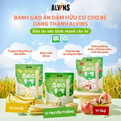 Bánh gạo ăn dặm hữu cơ cho bé dạng thanh vị táo Alvins 30g