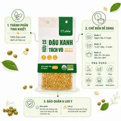 Đậu xanh tách vỏ hữu cơ C'LaVie 200g