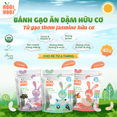 Thực phẩm bổ sung bánh gạo ăn dặm hữu cơ cho bé Nobi Nobi vị việt quất 40g (Từ 6 tháng tuổi)