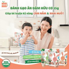 Thực phẩm bổ sung bánh gạo ăn dặm hữu cơ cho bé Nobi Nobi vị chuối, bí đỏ, cà rốt 15g (Từ 8 tháng tuổi)