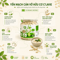 Yến mạch cán vỡ hữu cơ C’LaVie 60g