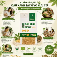 Đậu xanh tách vỏ hữu cơ C'LaVie 200g