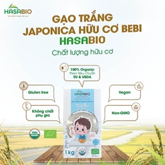 Gạo trắng Japonica hữu cơ beBi HasaBio 1 kg