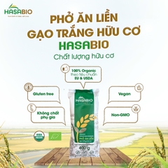 Phở ăn liền gạo trắng hữu cơ HASABIO 400g