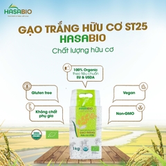 Gạo trắng hữu cơ ST25 HASABIO 1kg