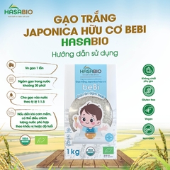 Gạo trắng Japonica hữu cơ beBi HasaBio 1 kg