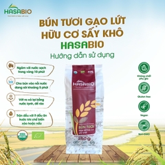 Bún tươi gạo lứt hữu cơ sấy khô HASABIO 250 g