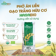 Phở ăn liền gạo trắng hữu cơ HASABIO 400g