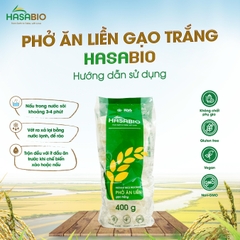 Phở ăn liền gạo trắng HASABIO 400G