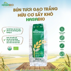 Bún tươi gạo trắng hữu cơ sấy khô HASABIO 250g