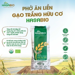 Phở ăn liền gạo trắng hữu cơ HASABIO 400g