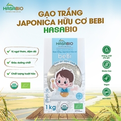 Gạo trắng Japonica hữu cơ beBi HasaBio 1 kg