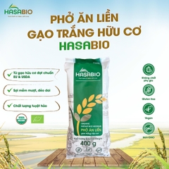 Phở ăn liền gạo trắng hữu cơ HASABIO 400g