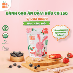 Thực phẩm bổ sung bánh gạo ăn dặm hữu cơ cho bé Nobi Nobi vị quả mọng 15g (Từ 8 tháng tuổi)