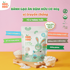 Thực phẩm bổ sung bánh gạo ăn dặm hữu cơ cho bé Nobi Nobi vị truyền thống 40g (Từ 6 tháng tuổi)