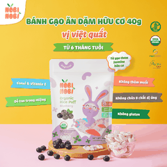 Thực phẩm bổ sung bánh gạo ăn dặm hữu cơ cho bé Nobi Nobi vị việt quất 40g (Từ 6 tháng tuổi)