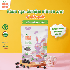 Thực phẩm bổ sung bánh gạo ăn dặm hữu cơ cho bé Nobi Nobi vị việt quất 40g (Từ 6 tháng tuổi)