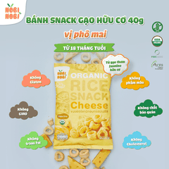 Thực phẩm bổ sung bánh snack gạo hữu cơ Nobi Nobi vị phô mai 40g