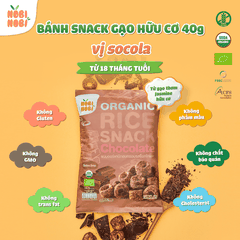 Thực phẩm bổ sung bánh snack gạo hữu cơ Nobi Nobi vị socola 40g