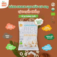 Thực phẩm bổ sung bánh snack gạo hữu cơ Nobi Nobi vị truyền thống 40g