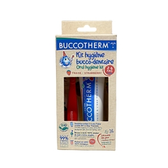 Bộ chăm sóc răng hữu cơ trẻ em vị dâu Buccotherm 50ml kèm bàn chải (Trẻ em 2-6 tuổi)