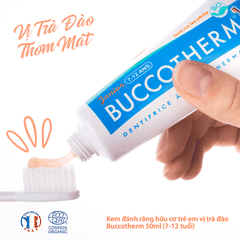 Kem đánh răng hữu cơ Buccotherm vị trà đào 50ml (Từ 7-12 tuổi)