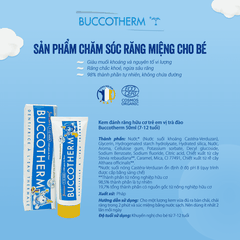 Kem đánh răng hữu cơ Buccotherm vị trà đào 50ml (Từ 7-12 tuổi)