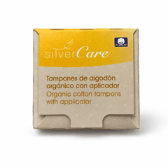 Tampon hữu cơ 2 giọt có cần đẩy Silvercare Regular 16 miếng