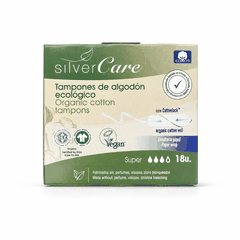 Tampon hữu cơ 3 giọt Silvercare Super 18 miếng