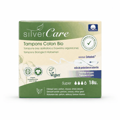 Tampon hữu cơ 3 giọt Silvercare Super 18 miếng