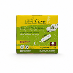 Tampon hữu cơ 2 giọt Silvercare Regular 18 miếng